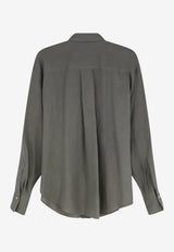 Brunello Cucinelli Long-Sleeved Monili Shirt Gray MA698MQ906C1063_Kaki_70211153