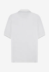 Brunello Cucinelli Embroidered Polo T-shirt White MW8641330FCCS47_BIANCOACCIAIO_70211159
