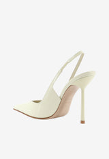 Le Silla Chanel Vivienne 100 Patent Leather Slingback Pumps Ivory 4206D090BXPPGSM29A_MOJITO_70331513