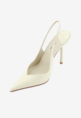 Le Silla Chanel Vivienne 100 Patent Leather Slingback Pumps Ivory 4206D090BXPPGSM29A_MOJITO_70331513