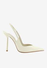 Le Silla Chanel Vivienne 100 Patent Leather Slingback Pumps Ivory 4206D090BXPPGSM29A_MOJITO_70331513