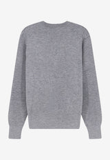AMI PARIS Ami De Coeur Wool Cardigan Gray HKC361001A336_GRISCENDRECHINE/NOIR_70231794