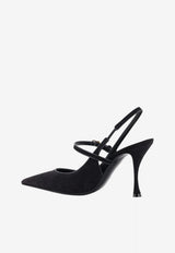 Dolce & Gabbana Cardinale 90 Nappa and Suede Slingback Pumps Black CG0974AQ1348B956_Black_70013853
