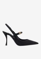 Dolce & Gabbana Cardinale 90 Nappa and Suede Slingback Pumps Black CG0974AQ1348B956_Black_70013853