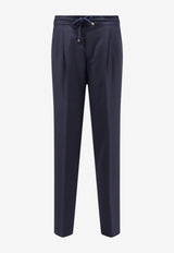 Brunello Cucinelli Drawstring Waist Wool Pants Blue ME226E1710C334_BLUCOLORATO_70014751