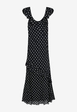 Self-Portrait Polka Dots Maxi Dress Black SS26176XBBLACK_BLACK_70224466
