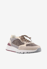 Brunello Cucinelli Suede Leather Paneled Sneakers Multicolor MZUSNEO355CYR60_ANTRACITEPIOMBOSTONEALPACA_70014732