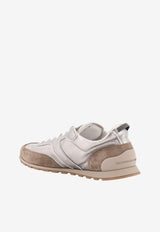 Brunello Cucinelli Suede and Laminated Leather Low-Top Sneakers Gray MZFAG3325C8755_TITANIUM_70014734