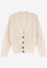 Brunello Cucinelli Mohair Blend Knitted Cardigan Ivory MRG562506CEZ53_Avorio_70014765