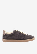 Brunello Cucinelli Suede Leather Low-Top Sneakers Gray MZUMGLJ336CLV06_PEPEBISONTELAVAGNA_70014816