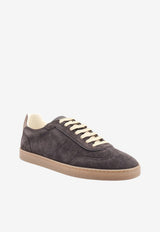 Brunello Cucinelli Suede Leather Low-Top Sneakers Gray MZUMGLJ336CLV06_PEPEBISONTELAVAGNA_70014816