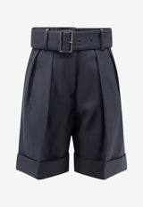 Golden Goose DB Demetra High-Waist Belted Shorts Blue GWP00983P00062050486_DARK BLUE_66335986