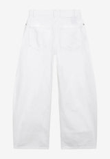 Alaïa Rodeo Straight-Leg Pants White AA9P1406D027DDE/T_ALAIA-000