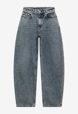 Alaïa Round-Leg Washed Jeans Blue AA9P1280D017CDE/T_ALAIA-A29