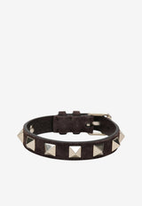 Valentino Rockstud Suede Leather Bracelet Brown 9W2J0X53KQQ/T_VALE-0TO