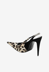 Saint Laurent Guermantes 110 Leopard Print Slingback Pumps Beige A001ETAAGXI/T_YSL-2038