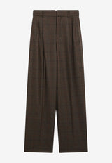 Loro Piana Wool Checked Tailored Pants Brown FRW0340WO/T_LORO-F8GY