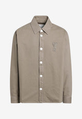 AMI PARIS Ami De Coeur Buttoned Shirt Taupe UJK897UDE0126/S_AMI-A036