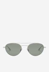Saint Laurent Metal Aviator Sunglasses Gray 843062UY9969/T_YSL-8100