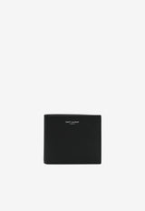 Saint Laurent East/West Grained Leather Wallet Black 396307BTY0N/T_YSL-1000