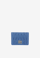Matelassé Logo Plaque Leather Cardholder