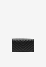 Saint Laurent Classic Cassandre Quilted Leather Chain Clutch Black 377828BOW01/T_YSL-1000
