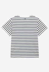 Weekend Max Mara Bora Striped Crewneck T-shirt Blue WKDBORACO/S_MAXMW-005