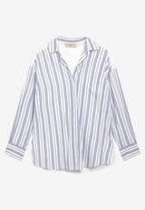 Weekend Max Mara Tessile Striped Buttoned Shirt Light Blue WKDTESSILECO/S_MAXMW-050