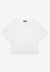 Weekend Max Mara Targa Broderie Anglaise T-shirt White WKDTARGACO/S_MAXMW-001
