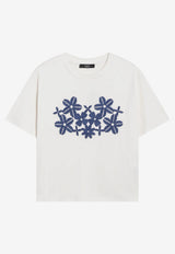 Weekend Max Mara Sabato Embroidered T-shirt White WKDSABATOCO/S_MAXMW-003