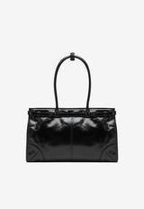Prada Large Bonnie Calf Leather Shoulder Bag Black 1BA433MOM2CYR/T_PRADA-F0002
