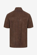Loewe Suede Leather Buttoned Shirt Brown H616Y31L05SUE/S_LOEW-3110