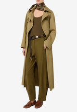 Max Mara Adorni Wide-Leg Pants Khaki 2621136111MXMADORNI_017
