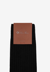Loro Piana Sottile Ribbed Socks Black FAQ0936WO/T_LORO-8000