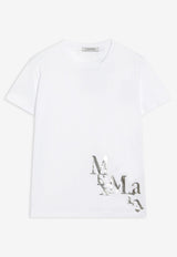 S Max Mara Edile Logo Print T-shirt White SMMEDILECO/S_MAXS-007