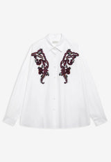 Dries Van Noten Embroidered Poplin Shirt White 1307144433/T_DRVNO-001