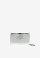 Roger Vivier Mini Efflorescence Metallic Leather Clutch Silver RBWANVD0100T0H/T_ROGVI-B200