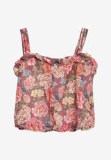 Chloé Kids Girls Floral Print Silk Top Multicolor C20861-BCO/S_CHLOE-46Y