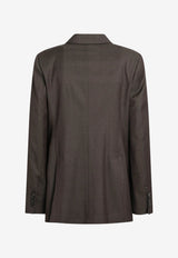 Max Mara Unione Double-Breasted Tailored Blazer Dark Brown MXMUNIONEWO/T_MAXM-008