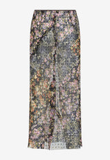 Sati Floral Mesh Midi Skirt