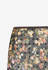 Sati Floral Mesh Midi Skirt
