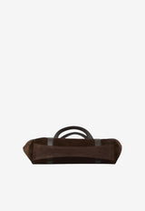 Dolce & Gabbana DG Logo Suede Leather Tote Bag Brown BB7951-A0775-8M157