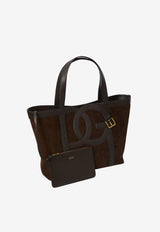 Dolce & Gabbana DG Logo Suede Leather Tote Bag Brown BB7951-A0775-8M157