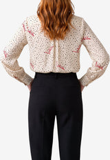 Valentino Silk Pludsepois Bubble Shirt White 9B3AB8N0-A9N-3G5