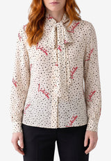 Valentino Silk Pludsepois Bubble Shirt White 9B3AB8N0-A9N-3G5