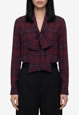 Burberry Rhiannon Check Shirt with Scarf Purple 8132545--C6645