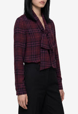 Burberry Rhiannon Check Shirt with Scarf Purple 8132545--C6645