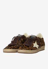 Golden Goose DB Ball Star Animal-Print Leather Sneakers Brown GWF00117-F008703-55655