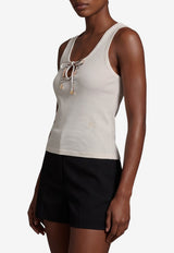 Burberry Tierra Lace-Up Tank Top White 8127208--B7078