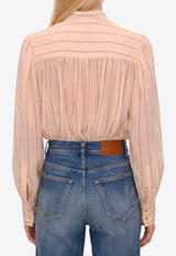 Chloé Stripe Silk Poplin Blouse Pink CH26AHT18306--9N5